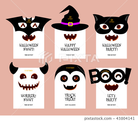 Funny cartoon Halloween character design card. 43804141