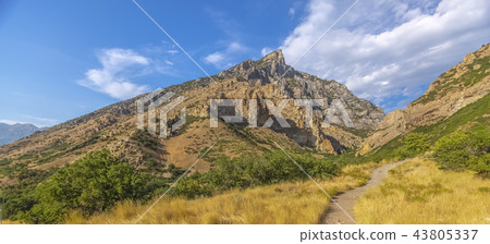 Crossing trails in Provo Canyon pano 43805337