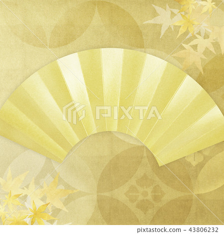 Sum-Background-Gold Foil-Fan-秋葉 43806232