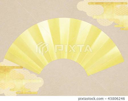 Sum-Background-Gold Foil-Clouds-Clouds-Fans 43806246