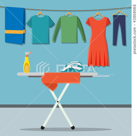 ironing board with laundry service icons ironing board with laundry service icons 43808068