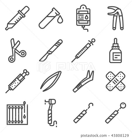 Vector line Medical Equipment and Supplies Icons 43808129