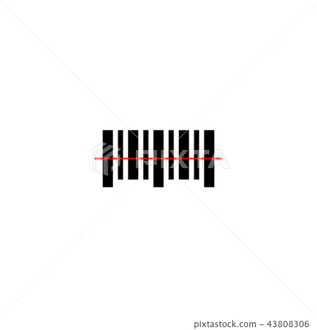 Bar code symbol. Barcode icon. Stripped label icon 43808306