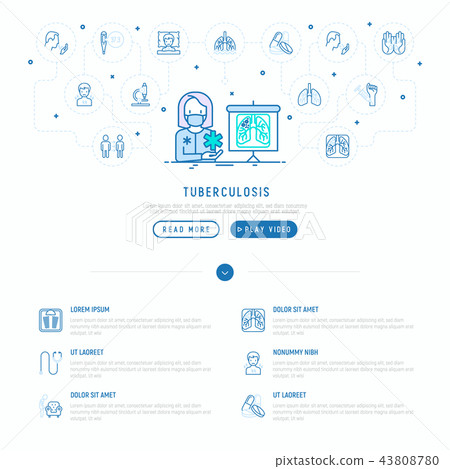 Tuberculosis concept: doctor and infection in lung Tuberculosis concept: doctor and infection in lung 43808780