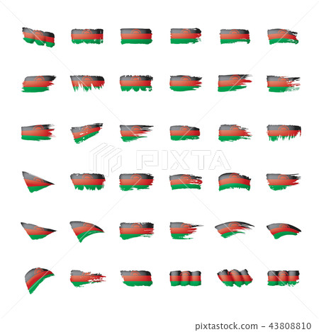 Malawi flag, vector illustration on a white background. Malawi flag, vector illustration on a white background. 43808810