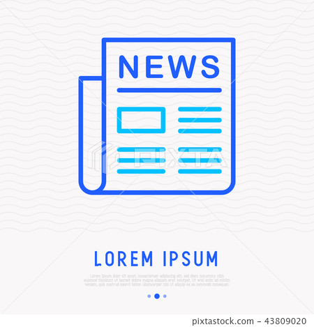 Newspaper thin line icon Newspaper thin line icon 43809020