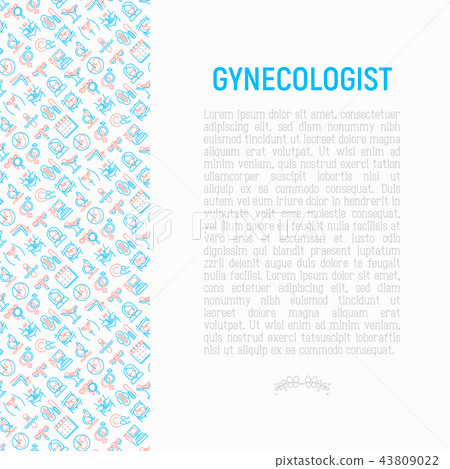 Gynecologist concept with thin line icons Gynecologist concept with thin line icons 43809022