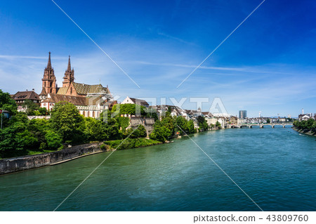 Rhine river in Basel, Switzerland 43809760