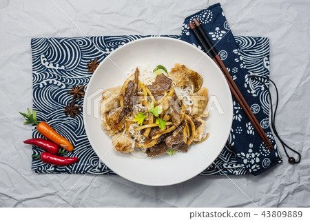 Tasty Vietnamese food Bo bun rice vermicelli Tasty Vietnamese food Bo bun rice vermicelli 43809889