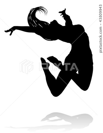 Dancer Jumping Silhouette  43809943