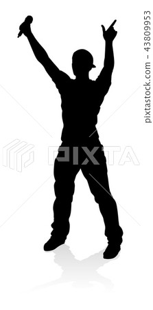 Singer Pop Country or Rock Star Silhouette 43809953