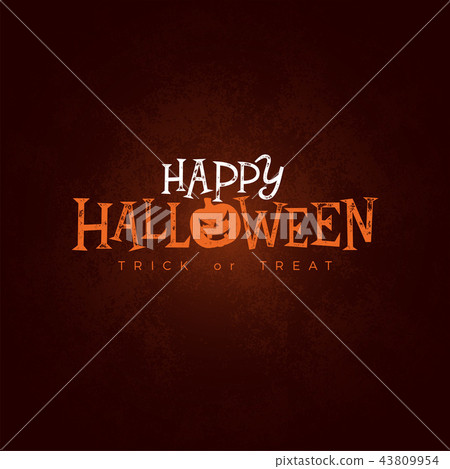 Happy Halloween banner illustration with typography lettering on dark background. Vector Holiday 43809954