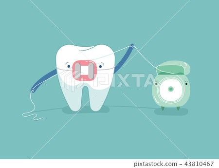 Brace tooth using dental floss for white teeth, de Brace tooth using dental floss for white teeth, de 43810467
