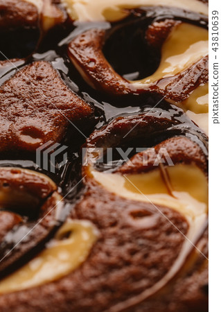 cake with truffle filling close up cake with truffle filling close up 43810639