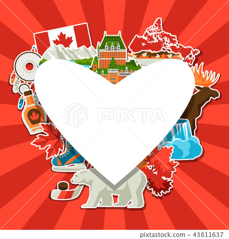 Canada sticker background design. 43811637