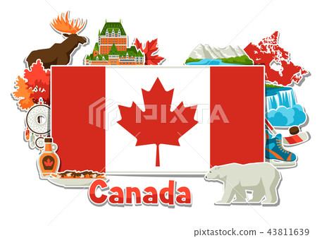 Canada sticker background design. Canada sticker background design. 43811639
