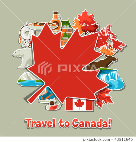 Canada sticker background design. Canada sticker background design. 43811640