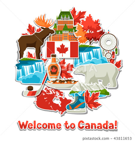Canada sticker background design. 43811653