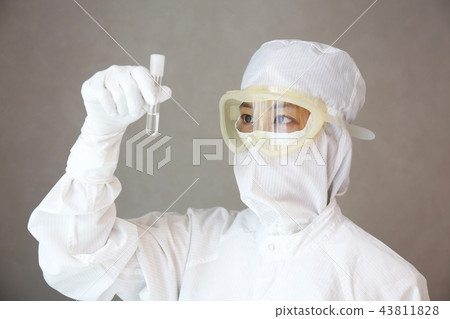 Workers in the clean room Workers in the clean room 43811828