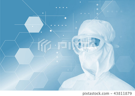 潔淨室裡的工人 43811879