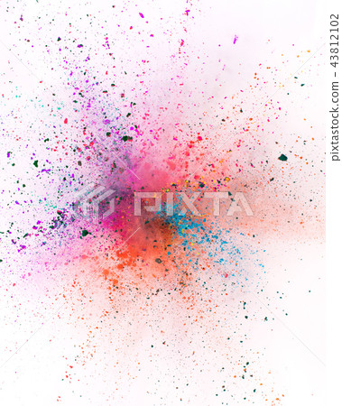 Colored powder explosion isolated on white background. Colored powder explosion isolated on white background. 43812102