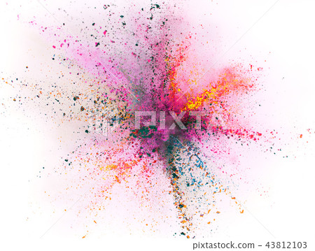 Colored powder explosion isolated on white background. Colored powder explosion isolated on white background. 43812103