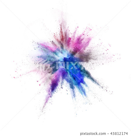 Colored powder explosion isolated on white background. Colored powder explosion isolated on white background. 43812174