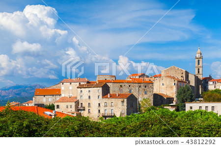 Sartene town in summer. Rurall andscape Sartene town in summer. Rurall andscape 43812292