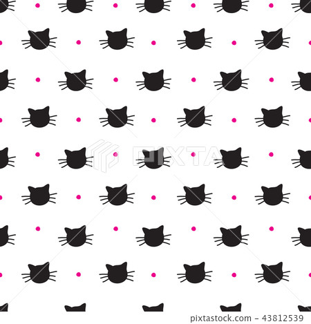 Hand Drawn Cats Vector Seamless Pattern - Stock Illustration [43812539 ...