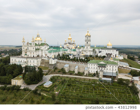 Aerial view to Dormition Pochayiv Lavra in Ukraine 43812998