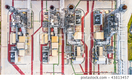 Aerial view electrical power plant. Aerial view electrical power plant. 43813457
