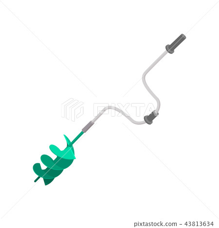 Hand fishing ice drill cartoon icon  43813634