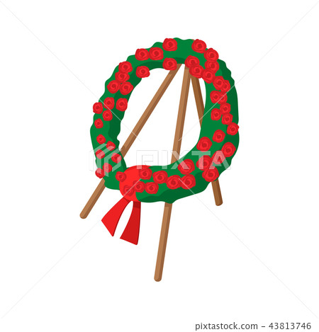 Memorial wreath of flowers cartoon icon Memorial wreath of flowers cartoon icon 43813746