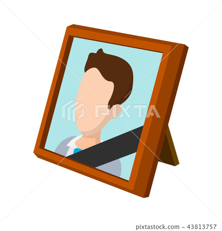 Frame with mourning ribbon cartoon icon Frame with mourning ribbon cartoon icon 43813757