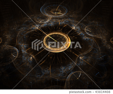 Futuristic modern clock watch abstract fractal 43814408