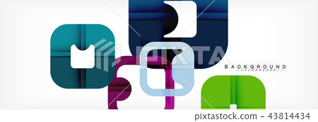 Square geometric background, multicolored template for business or technology presentation or web 43814434