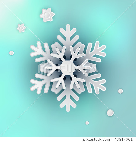 Snowflake Vector Illustration on Blue Background - Stock Illustration ...