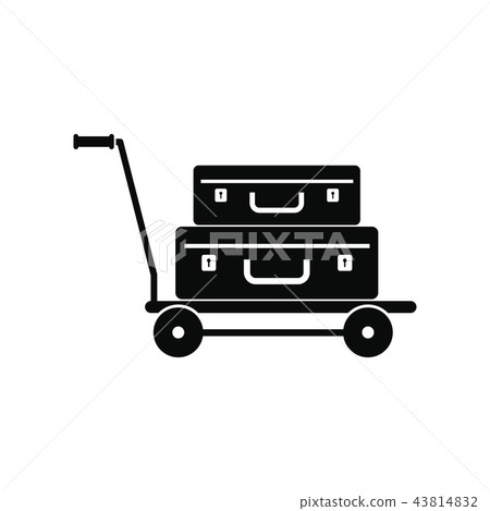 Suitcases on a cart icon Suitcases on a cart icon 43814832