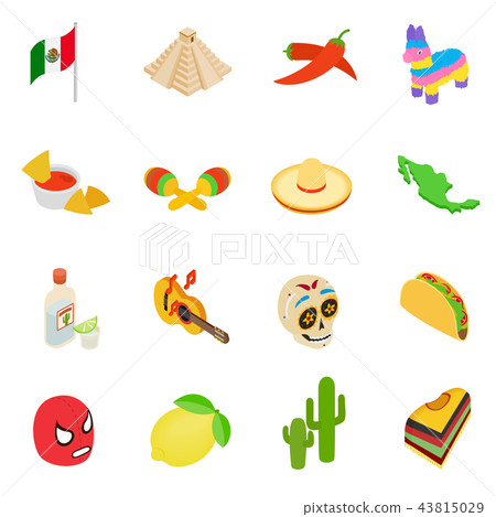 Mexico isometric 3d icons Mexico isometric 3d icons 43815029