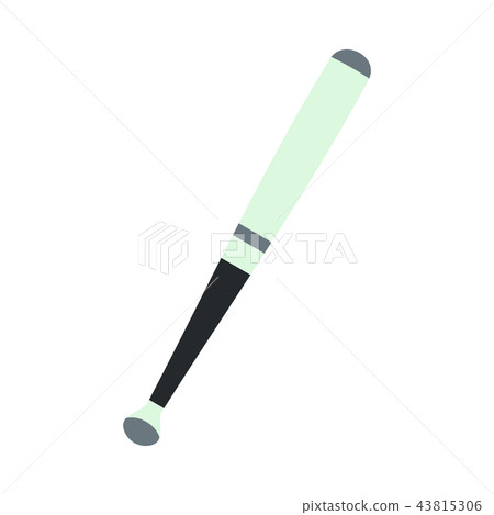 Metallic baseball bat flat icon 43815306