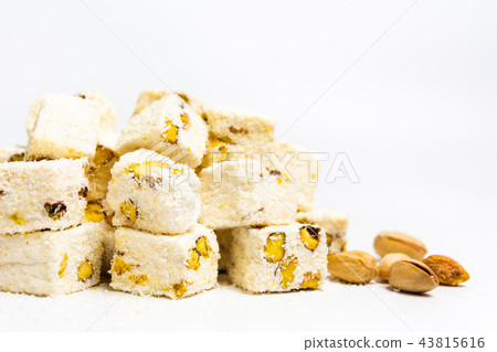 Turkish delight dessert with pistachio 43815616