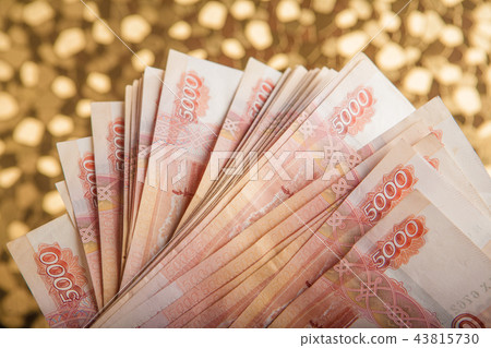 Russian money 5000 rubles banknote Russian money 5000 rubles banknote 43815730