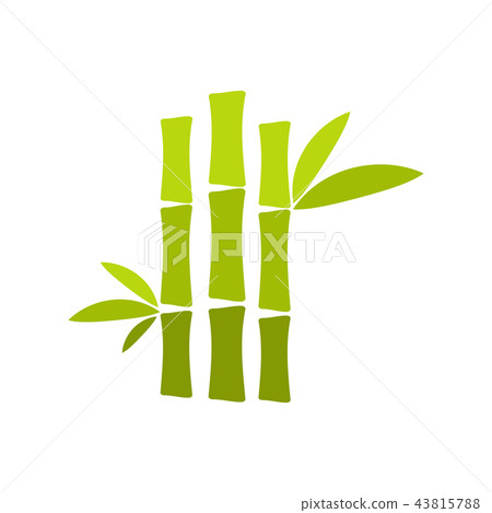 Green bamboo stem flat icon 43815788