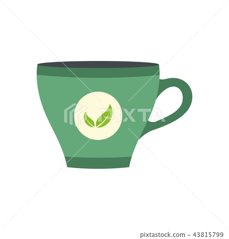 Green tea cup flat icon Green tea cup flat icon 43815799