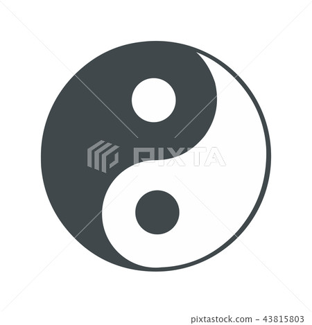 Ying yang flat icon Ying yang flat icon 43815803
