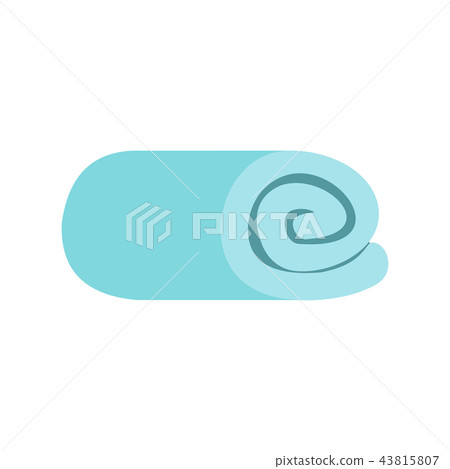 A blue towel rolled up flat icon A blue towel rolled up flat icon 43815807