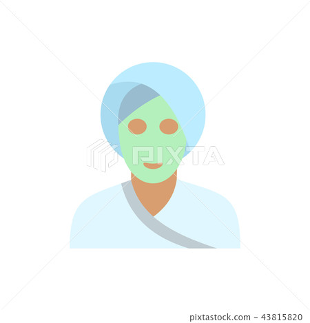 Spa facial clay mask flat icon Spa facial clay mask flat icon 43815820