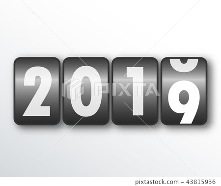 Happy new 2019 year. Greetings card.  43815936