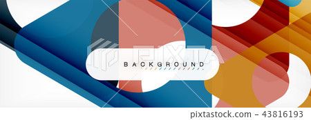 Geometric background, circles and triangles shapes banner. Illustration for business brochure or 43816193