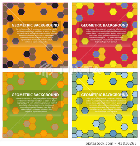 Set of Vector of abstract geometric pattern and background Set of Vector of abstract geometric pattern and background 43816263